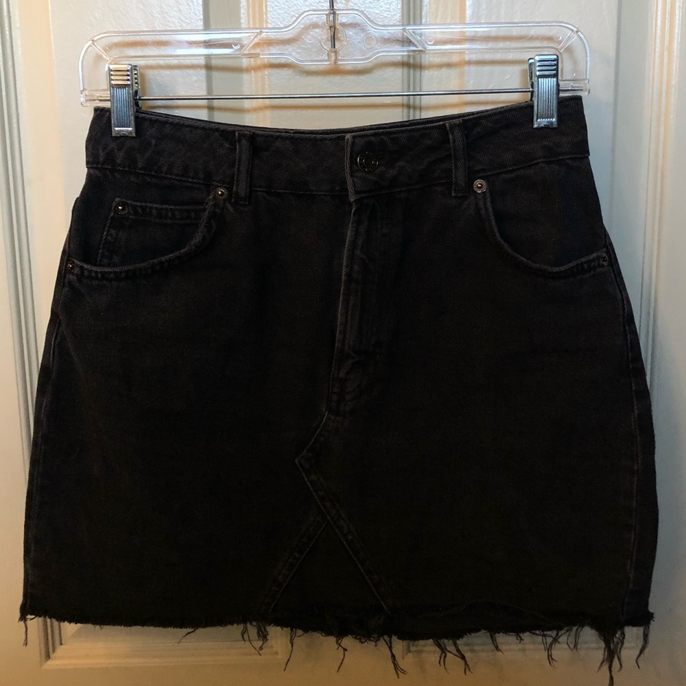 Topshop Moto Black Denim Skirt